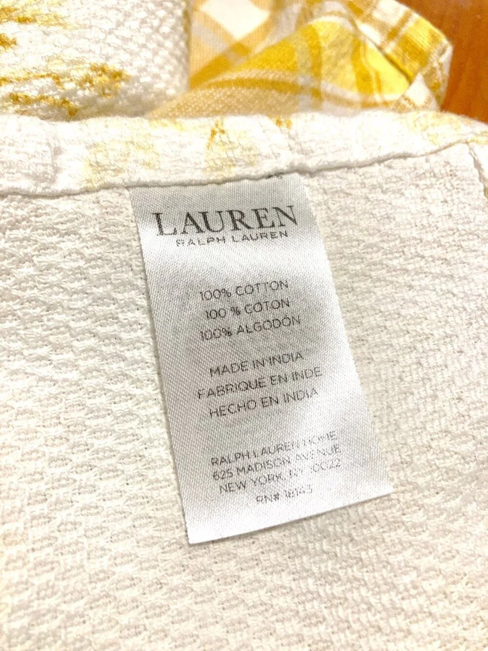 Trio of Cotton Dish Towels: 2 Ralph Lauren and 1 TAG